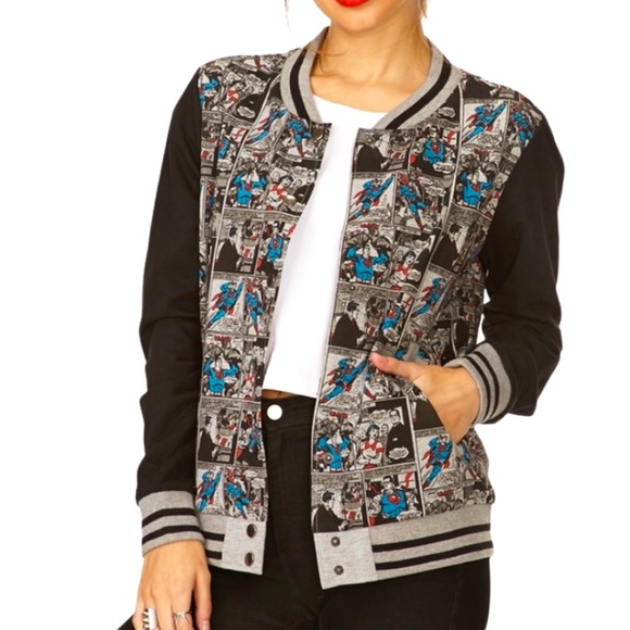DC Comics Tops - Superman Comic Book Art Button Up Sweater